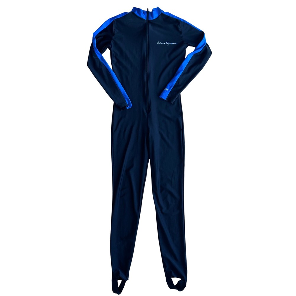 NeoSport Mens Full Body Dive Skin Suit Black Blue UV 50+ Shield Large Scuba